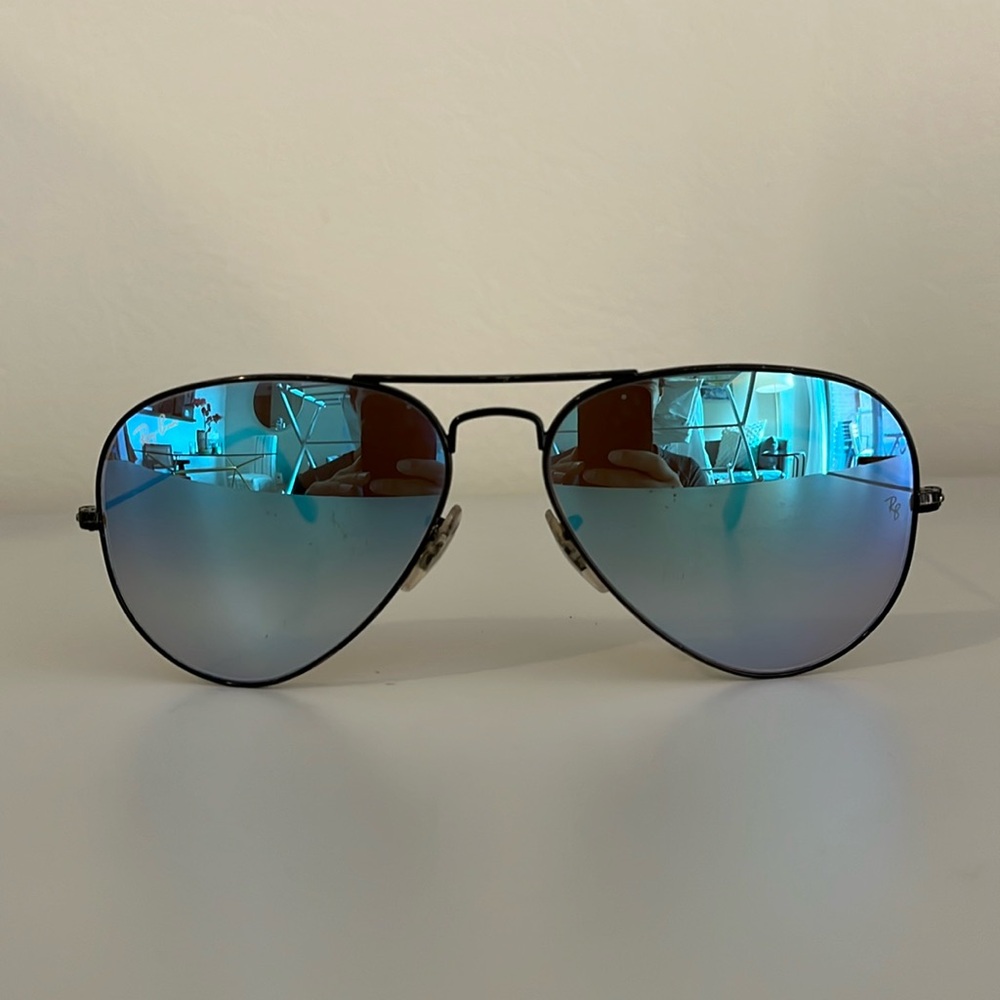 Rayban Aviator Sunglasses blue lense